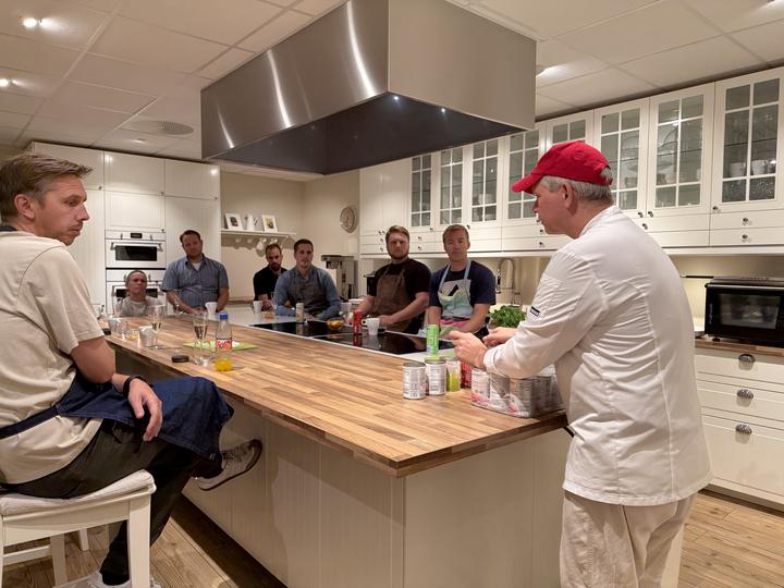 Pizzakurs på kjøkkenet